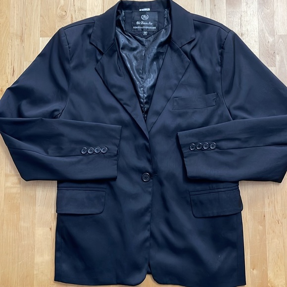 YIDANNA BLAZER JACKET WOMENS M BLACK 3 POCKET DECENTLY LINNING CLOSET ESSENTIAL - Picture 10 of 10